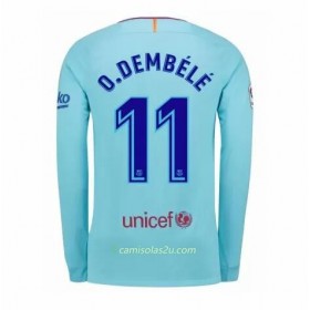 Camisolas de Futebol FC Barcelona Ousmane Dembele 11 Equipamento Alternativa 2017/18 Manga Comprida
