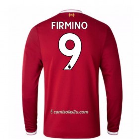 Camisolas de Futebol Liverpool Roberto Firmino 9 Equipamento Principal 2017/18 Manga Comprida