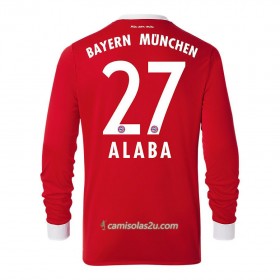 Camisolas de Futebol FC Bayern München David Alaba 27 Equipamento Principal 2017/18 Manga Comprida