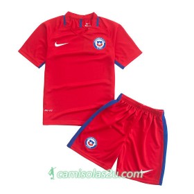 Camisolas de Futebol Chile Criança Equipamento Principal 2016/17 Manga Curta