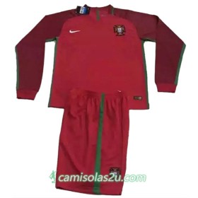 Camisolas de Futebol Portugal Equipamento Principal Euro 2016 Manga Comprida