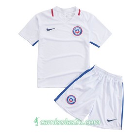 Camisolas de Futebol Chile Criança Equipamento Alternativa 2016/17 Manga Curta