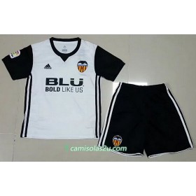 Camisolas de Futebol Valencia Criança Equipamento Principal 2017/18 Manga Curta