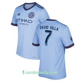 Camisolas de Futebol New York City FC  David Villa Equipamento Principal 2017/18 Manga Curta