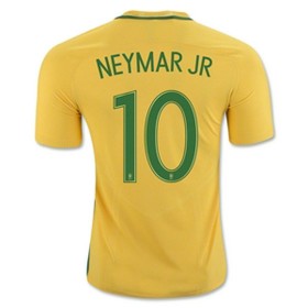 Camisolas de Futebol Brasil NEYMAR JR Equipamento Principal 2016/17 Manga Curta