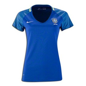 Camisolas de Futebol Brasil Mulher Equipamento Alternativa 2016/17 Manga Curta