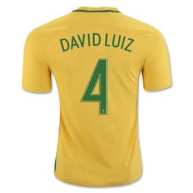 Camisolas de Futebol Brasil DAVID LUIZ Equipamento Principal 2016/17 Manga Curta