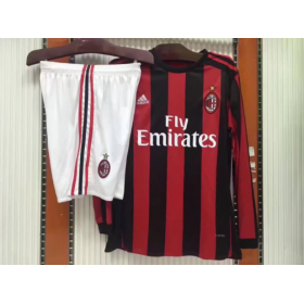 Camisolas de Futebol AC Milan Equipamento Principal 2017/18 Manga Comprida