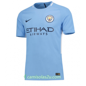 Camisolas de Futebol Manchester City Equipamento Principal 2017/18 Manga Curta