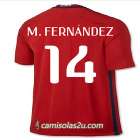 Camisolas de Futebol Chile M FERNANDEZ Equipamento Principal 2016/17 Manga Curta