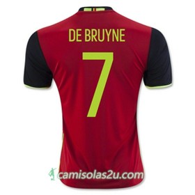 Camisolas de Futebol Bélgica DE BRUYNE Equipamento Principal Euro 2016