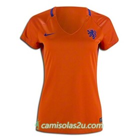 Camisolas de Futebol Holanda Mulher Equipamento Principal 2016/17 Manga Curta