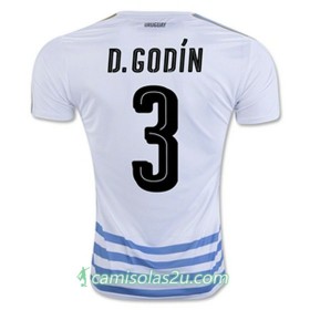 Camisolas de Futebol Uruguai Diego Godín Equipamento Alternativa 2016/17 Manga Curta