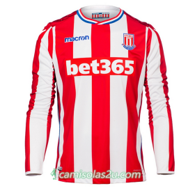 Camisolas de Futebol Stoke City Equipamento Principal 2017/18 Manga Comprida