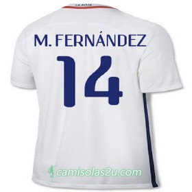 Camisolas de Futebol Chile M FERNANDEZ Equipamento Alternativa 2016/17 Manga Curta