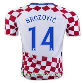 Camisolas de Futebol Croácia BROZOVIC Equipamento Principal Euro 2016