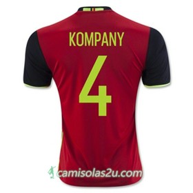 Camisolas de Futebol Bélgica KOMPANY Equipamento Principal Euro 2016