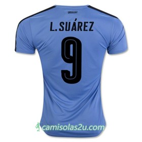 Camisolas de Futebol Uruguai Luis Suárez Equipamento Principal 2016/17 Manga Curta