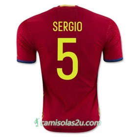 Camisolas de Futebol Espanha SERGIO Equipamento Principal Euro 2016