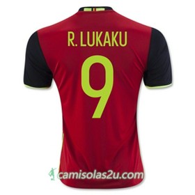 Camisolas de Futebol Bélgica R LUKAKU Equipamento Principal Euro 2016
