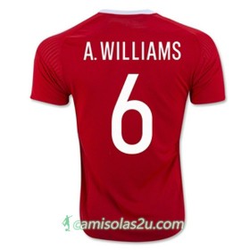Camisolas de Futebol País de Gales A WILLIAMS Equipamento Principal Euro 2016