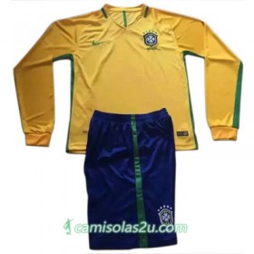 Camisolas de Futebol Brasil Equipamento Principal 2016/17 Manga Comprida