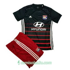 Camisolas de Futebol Olympique Lyonnais Criança Equipamento Alternativa 2017/18 Manga Curta