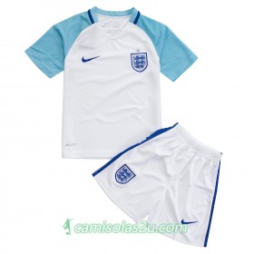 Camisolas de Futebol Inglaterra Criança Equipamento Principal 2016/17 Manga Curta