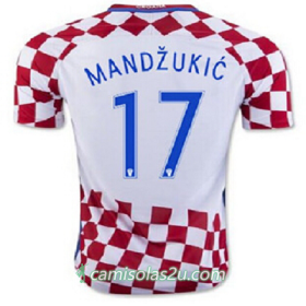 Camisolas de Futebol Croácia MANDZUKIC Equipamento Principal Euro 2016