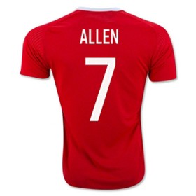 Camisolas de Futebol País de Gales ALLEN Equipamento Principal Euro 2016