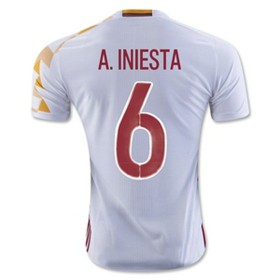 Camisolas de Futebol Espanha A INIESTA Equipamento Alternativa Euro 2016