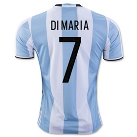 Camisolas de Futebol Argentina DI MARIA Equipamento Principal 2016/17 Manga Curta
