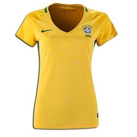 Camisolas de Futebol Brasil Mulher Equipamento Principal 2016/17 Manga Curta