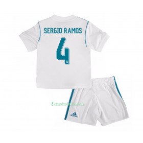 Camisolas de Futebol Real Madrid Sergio Ramos 4 Criança Equipamento Principal 2017/18 Manga Curta