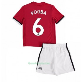Camisolas de Futebol Manchester United Paul Pogba 6 Criança Equipamento Principal 2017/18 Manga Curta