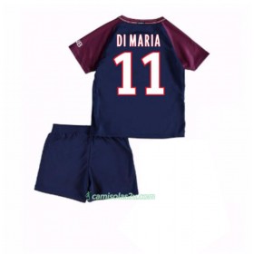 Camisolas de Futebol Paris Saint-Germain Angel Di Maria 11 Criança Equipamento Principal 2017/18 Manga Curta