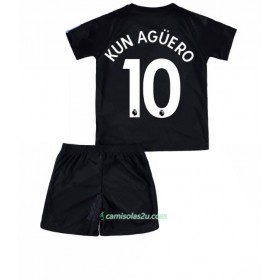 Camisolas de Futebol Manchester City Sergio Aguero 10 Criança Equipamento 3ª 2017/18 Manga Curta