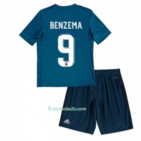 Camisolas de Futebol Real Madrid Karim Benzema 9 Criança Equipamento 3ª 2017/18 Manga Curta