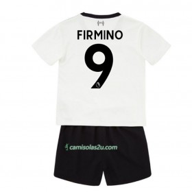 Camisolas de Futebol Liverpool Roberto Firmino 9 Criança Equipamento Alternativa 2017/18 Manga Curta
