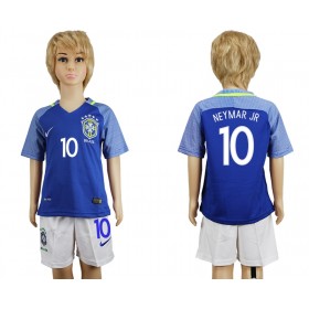 Camisolas de Futebol Brasil Neymar JR 10 Criança Equipamento Alternativa 2016 Manga Curta