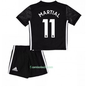Camisolas de Futebol Manchester United Anthony Martial 11 Criança Equipamento Alternativa 2017/18 Manga Curta