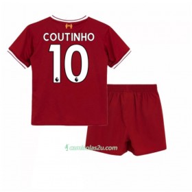 Camisolas de Futebol Liverpool Mario Philippe Coutinho 10 Criança Equipamento Principal 2017/18 Manga Curta