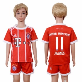 Camisolas de Futebol Bayern München James Rodriguez 11 Criança Equipamento Principal 2017/18 Manga Curta
