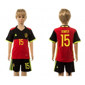 Camisolas de Futebol Bélgica Denayer 15 Criança Equipamento Principal 2016 Manga Curta