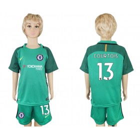 Camisolas de Futebol Chelsea Courtois 13 Guarda Redes Criança Equipamento Principal 2017/18 Manga Curta