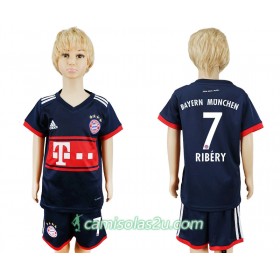 Camisolas de Futebol Bayern München Franck Ribery 7 Criança Equipamento Alternativa 2017/18 Manga Curta