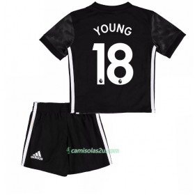 Camisolas de Futebol Manchester United Ashley Young 18 Criança Equipamento Alternativa 2017/18 Manga Curta