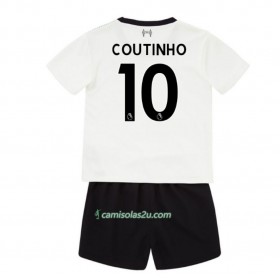 Camisolas de Futebol Liverpool Mario Philippe Coutinho 10 Criança Equipamento Alternativa 2017/18 Manga Curta