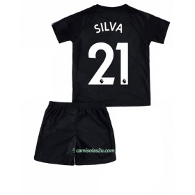Camisolas de Futebol Manchester City David Silva 21 Criança Equipamento 3ª 2017/18 Manga Curta