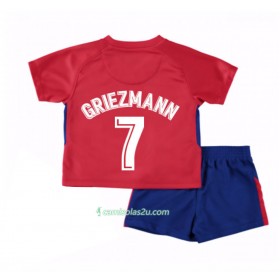 Camisolas de Futebol Atlético Madrid Antoine Griezmann 7 Criança Equipamento Principal 2017/18 Manga Curta